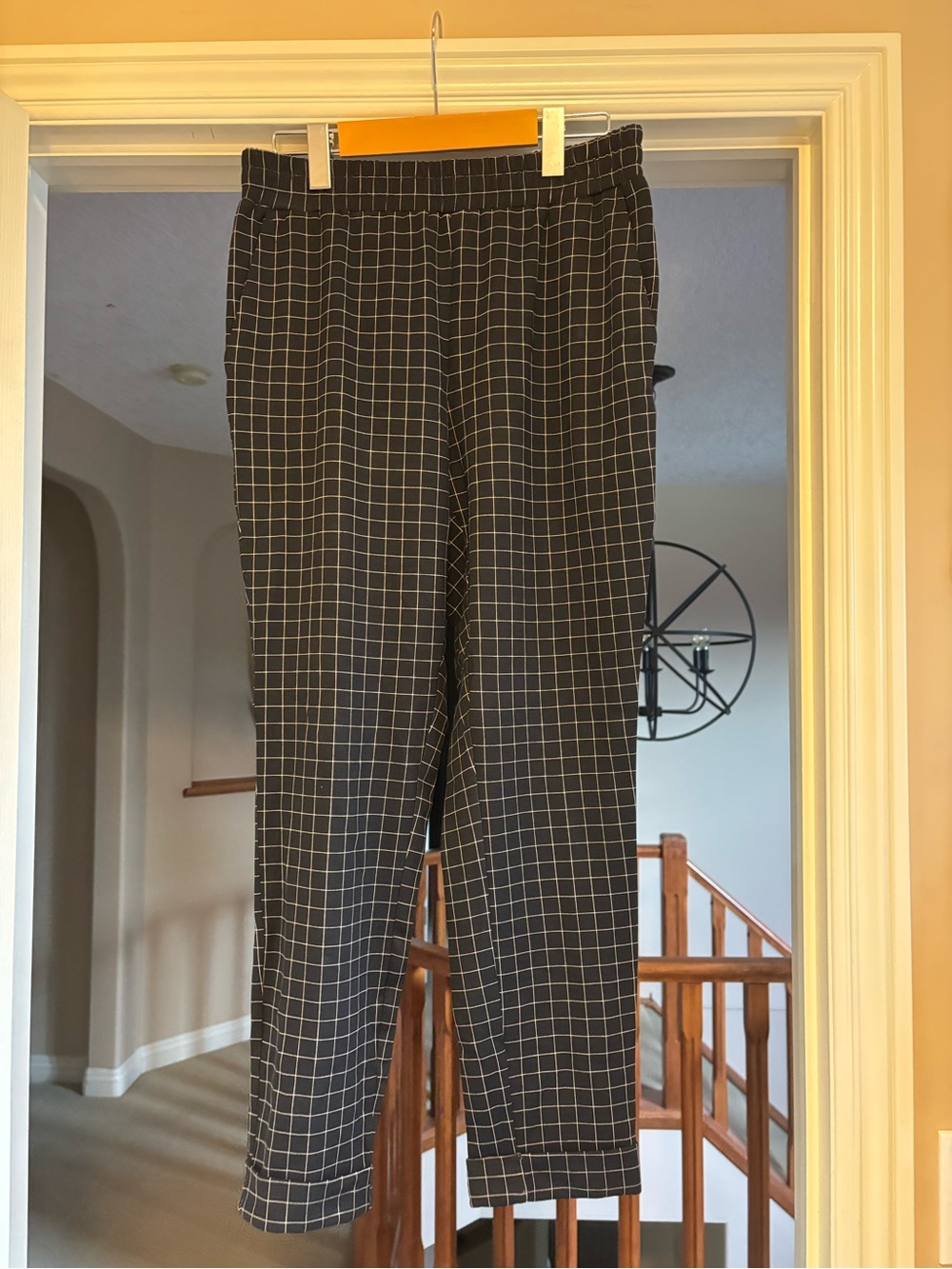 Jules & Leopld Black Windowpane Pants - Classic Slim Fit